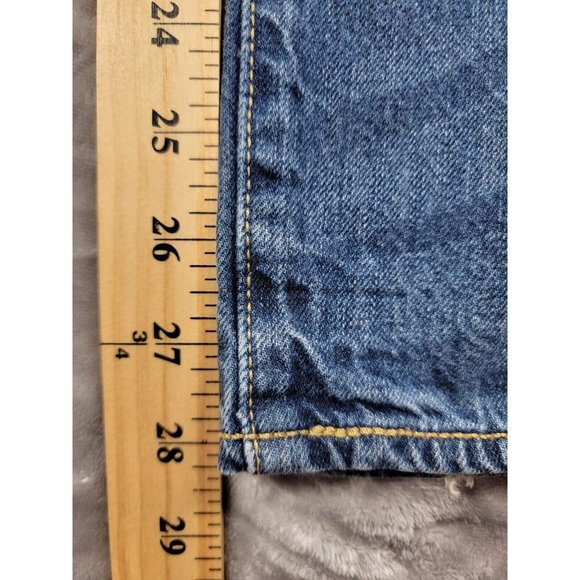 Levis 501 Button Fly Jeans Mens 36x28 Straight Leg Blue 5‎ Pocket Denim - Picture 2 of 9